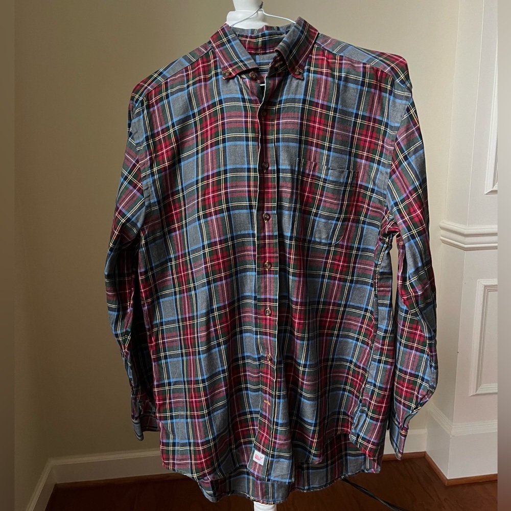 Vineyard Vines Men’s Winter Plaid Long Sleeve Button Up Murray Shirt- M